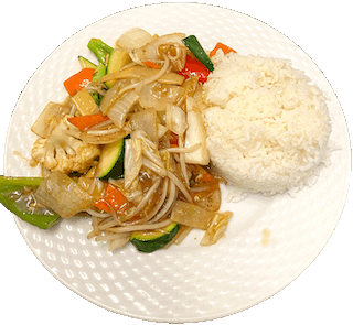 Gemüseplatte aus dem Wok